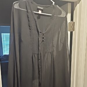 Lane Bryant Black Sheer Blouse